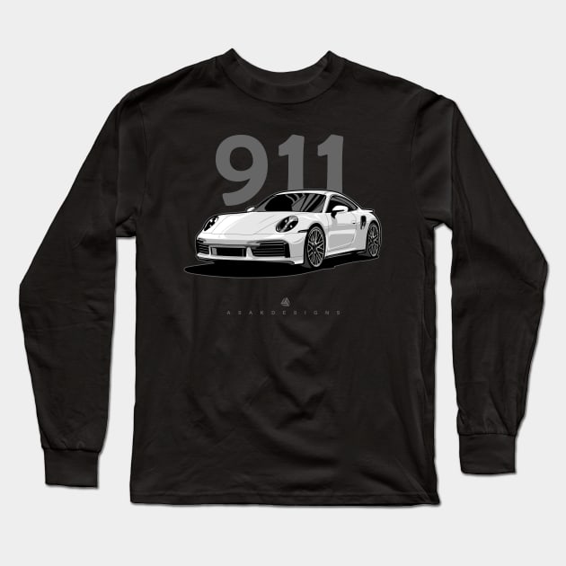 911 turbo illustration graphics Long Sleeve T-Shirt by ASAKDESIGNS